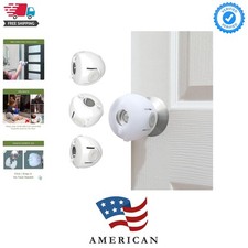 Child Proof Door Knob Covers, 4-Pack, White - Baby Safety Door Knob Covers fo...