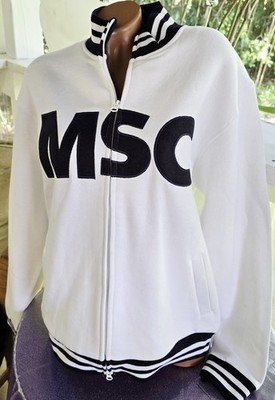 MSC Cruise Line Jacket 2X 3 XL Zippered   Fleece White Ship NWT Cotton Poly