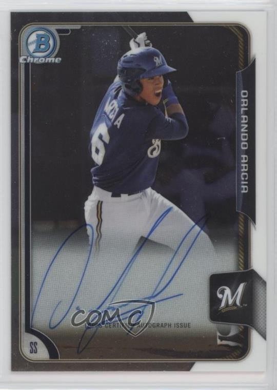 2015 Bowman Chrome Prospects Auto Orlando Arcia #BCAP-OA Auto fm0
