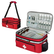 Travel Medicine Bag Organizer, Large Medical Bag with Shoulder Strap Family F...