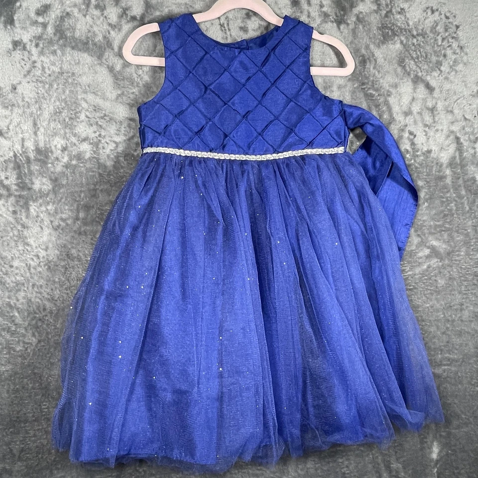 Vestido Marmellata Niñas 3T Azul Brillante Tul Fiesta Vacaciones Formal Navidad Cumpleaños Foto 2 de 4
