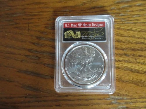 2021  (P)  SILVER EAGLE  TYPE 1. PCGS MS70  Emergency Issue.  FDOI  CLEVELAND