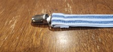 Blue And White Striped Pacifier Clip
