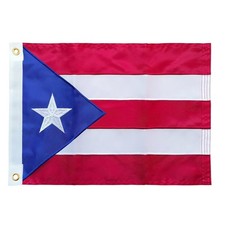 Puerto Rico 12x18 Inch, Embroidered Puerto Rican Boat Flag for Outdoor, with