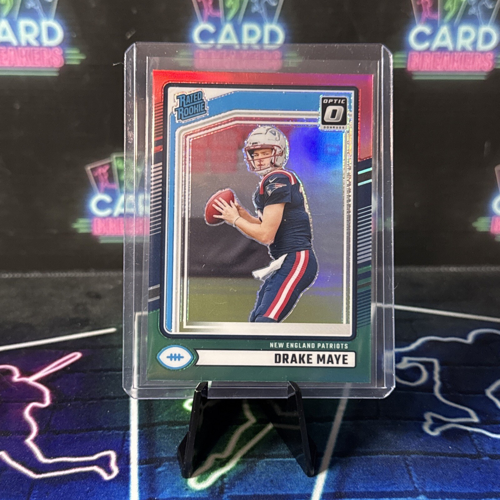 2024 Panini Donruss - Rated Rookie Optic Preview Red & Green Prizm Drake Maye