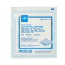 Woven Sterile Gauze Sponges, 4" x 4", 12-Ply, Pack of 2
