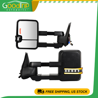 For 2003-2006 Chevry GMC Sierra Back UP Arrow Signal Power Heated Towing Mirror