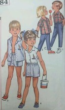 Vintage 1960s Simplicity5984 Toddler Shirt Trousers Shorts Sewing Pattern Size 2