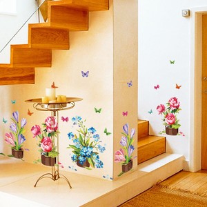 Details About Garden Modern Wall Decor Wall Stickers Potted Flowers Plants Home Decoration