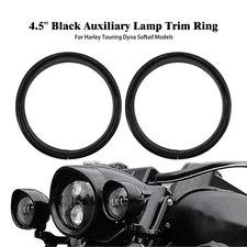 4.5'' Auxiliary Fog Light Visor Cover Trim Ring For Harley Softail Dyna Touring