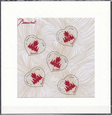 Francia - Correo 2014 Yvert F.4883 ** Mnh  Hoja corazones Baccarat