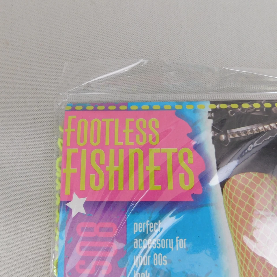 Medias de red sin pies de neón accesorio de disfraz de Halloween de los 80 - verde #6118 Foto 3 de 4