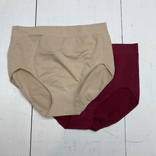 Breezies 2 Pack Maroon Tan Briefs Size Large