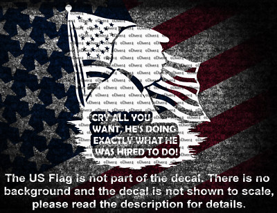 Cry All You Want He's Doing Exactly Trump In US Flag MAGA Vinyl Decal US MADE