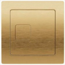 Brushed Brass Square Push Dual Flush Plate-Cable 