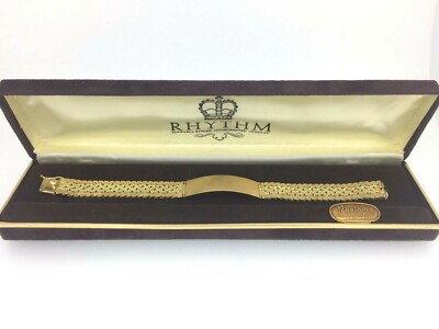 Armband Rhythmus ID Kennzeichnung 12K Gold Filled Handarbeit ausgefallen Unikat 7,5 Zoll