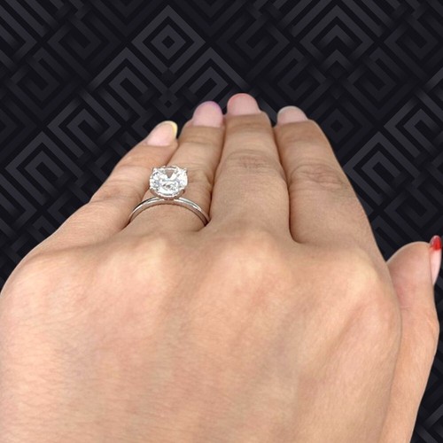 Oval Cut 1.00 Ct Lab Created Diamond Engagement Ring IGI 14K White Gold - Picture 4 of 12