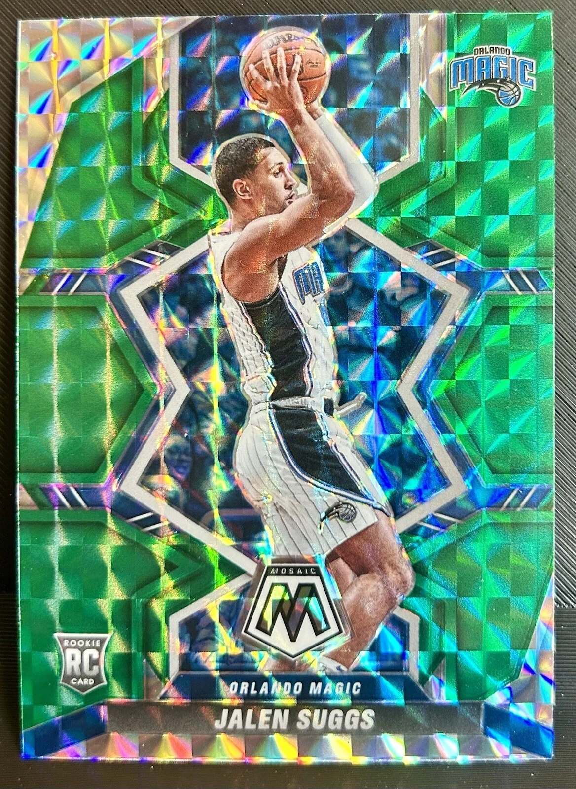 2021-22 Jalen Suggs ROOKIE Panini Mosaic GREEN PRIZM RC #209 Orlando Magic