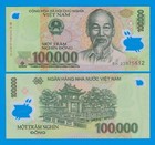 Vietnam 100000 Dong P 122 New 2023 UNC 100,000 Viet Nam Polymer Ho Chi Minh