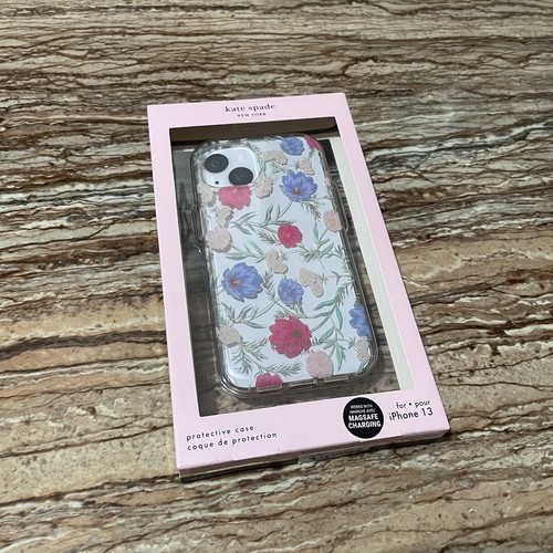 Custodia telefono Kate Spade per iPhone 13 guscio rigido rosa viola stampa floreale - Foto 4 di 8