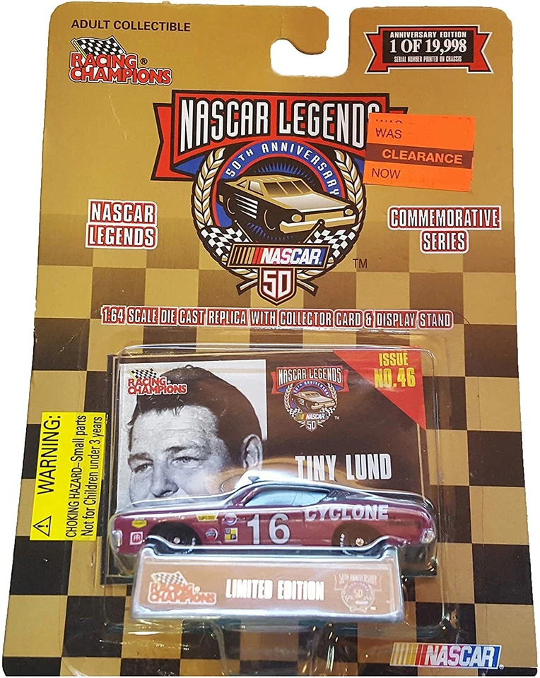 Racing Champions Nascar Legends Tiny Lund 1969 Mercury Cyclone #16 Numero 46 - Immagine 2 di 2