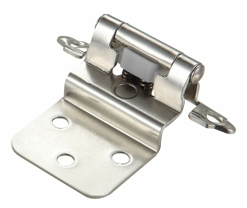 25 Pair 50 Pcs Self Closing Cabinet 3/8 Offset Inset Hinges Satin Nickel 62726 - Image 2 of 4