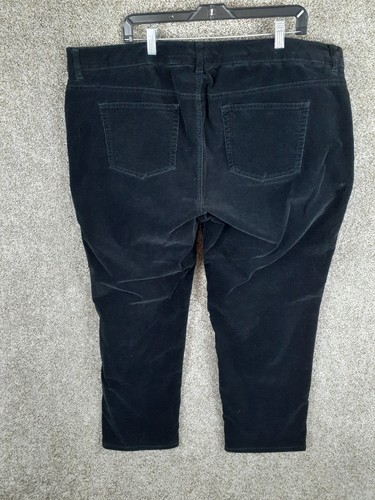 Chaps Corduroy Pant Women 22W Black Straight Leg Comfort Waist High Rise Stretch - Picture 3 of 10