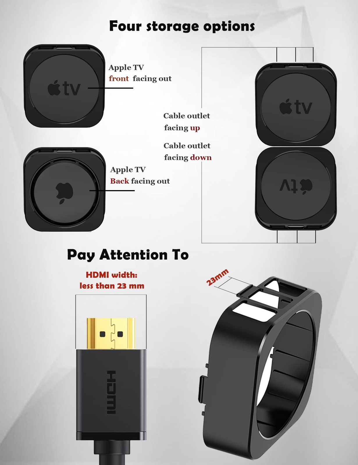 Wall Mount for Apple TV Anti-Theft Holder Fit for Ceiling Mount Compatible wi...