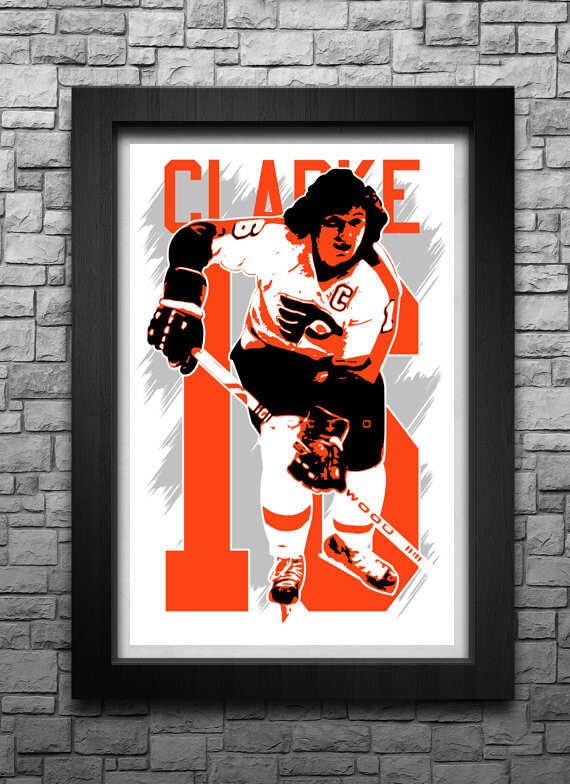 BOBBY CLARKE art print/poster PHILADELPHIA FLYERS FREE S&H! JERSEY B2G2