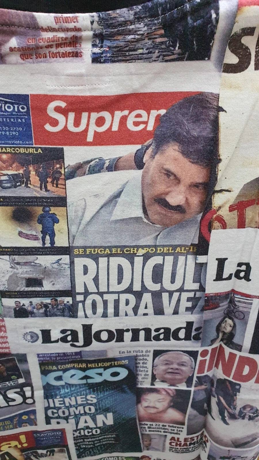 SS20 Supreme Headline S/S Top Größe M Mehrfarbig T Shirt El Chapo T Shirt