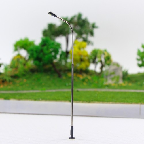 10pcs Model Railway HO Scale 1:87 Lamps Bright White LED Street Light 3.86In - Picture 5 of 6