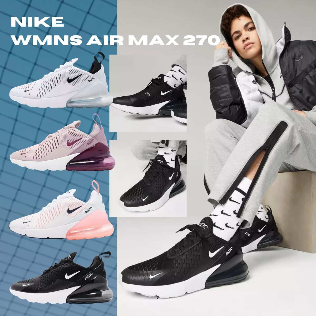 Nike Wmns Air Max 270 Barely Rose Pink White Women Casual Lifestyle  AH6789-601