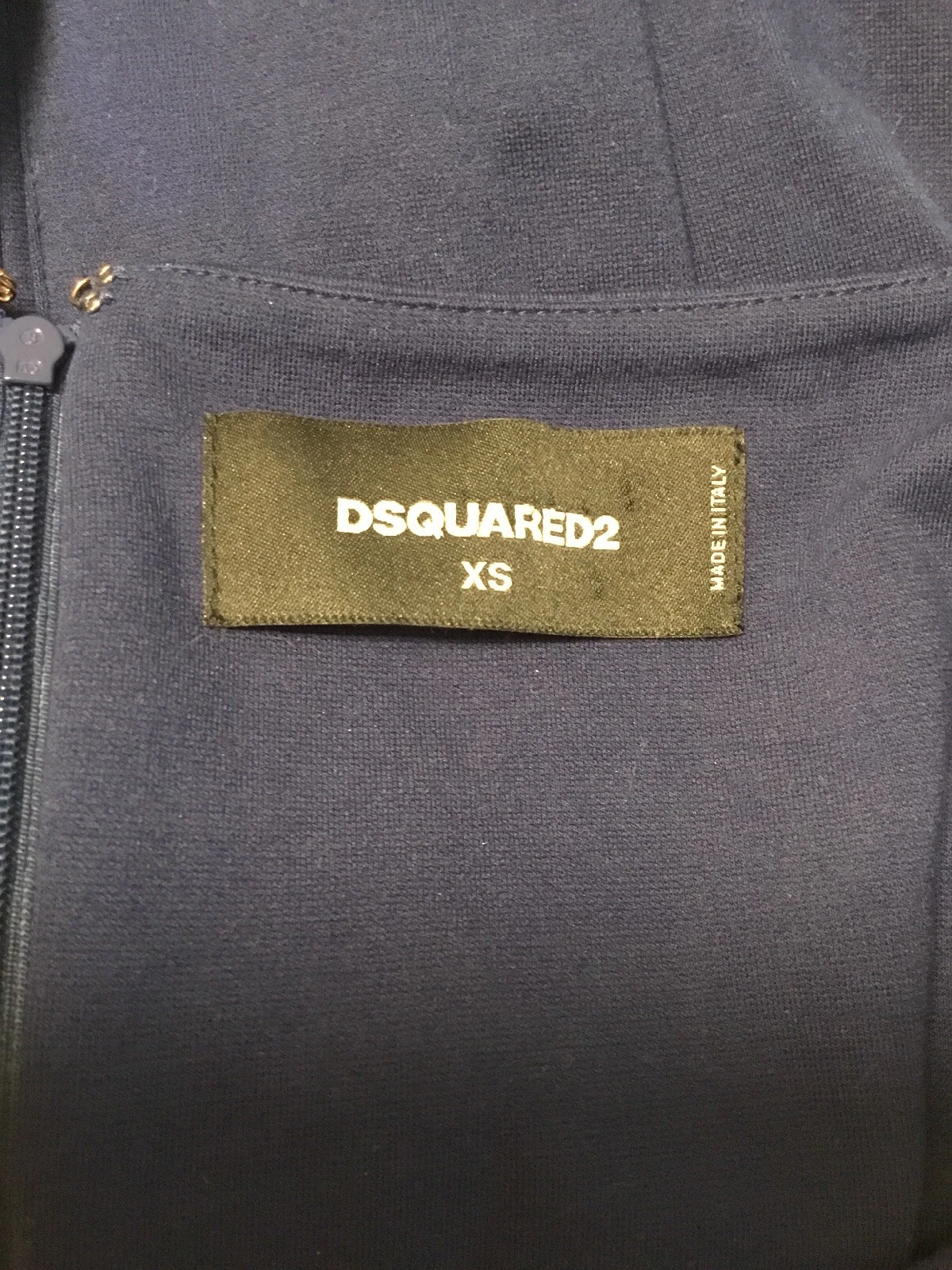 Abito donna DSQUARED2 blu scollo a scoop cappuccio maniche bodycon elasticizzato taglia XS US INtime OTTIMEioni