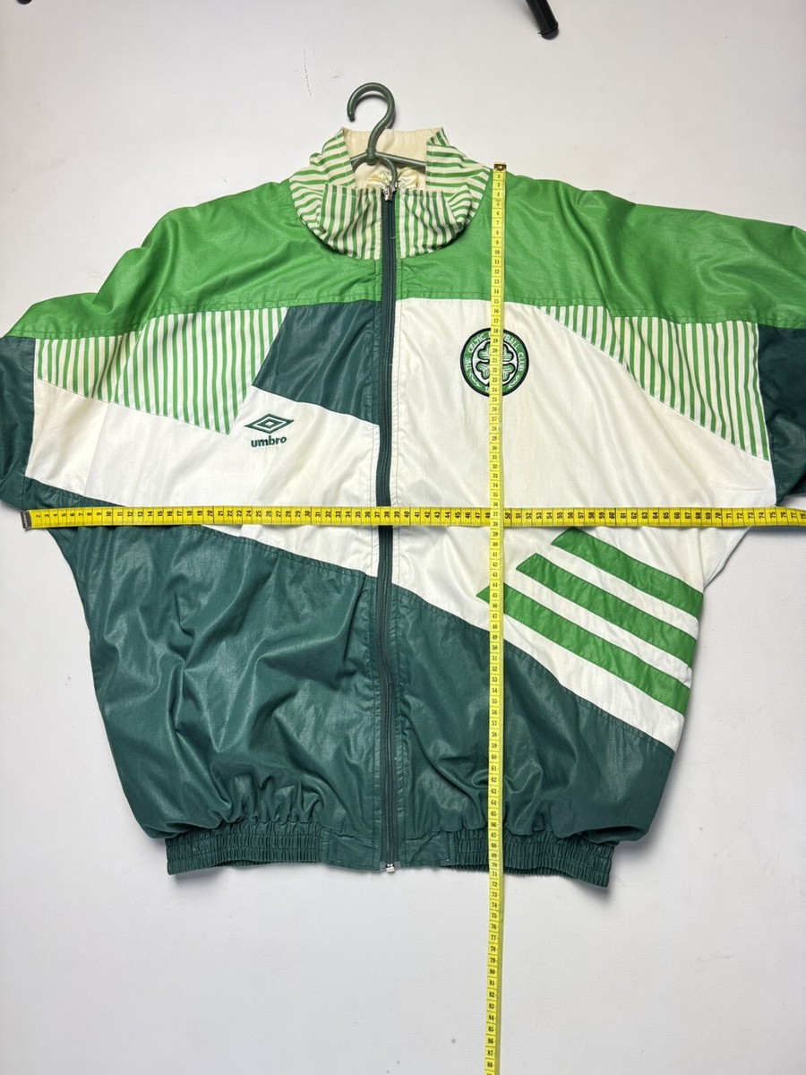 Celtic FC Umbro ジャケット 緑/白 CELTIC 1991 1992 TRAINING FOOTBALL SOCCER TRACK JACKET UMBRO