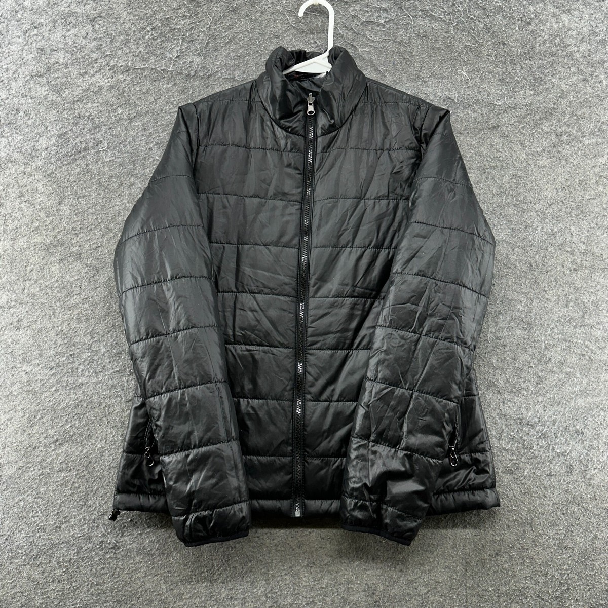 Stoic Jacket Mens Medium Black Full Zip Logo Lined Light Weight