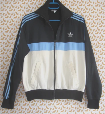 Veste Adidas Ventex Tricolore Flush crème Trefoil 70'S Vintage Jacket - 174 / M - Photo 1/4