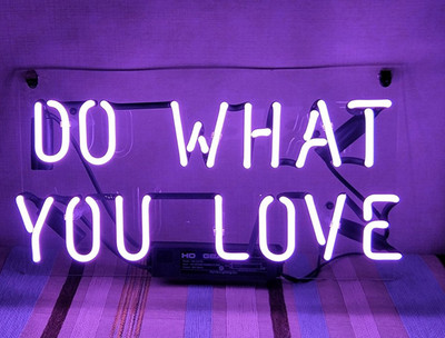 New Do What You Love Purple Glass Acrylic Neon Sign 14 Bedroom Artwork Light Ebay