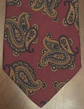 Robert Talbott For Nordstrom Burgundy Green Blue Hand Made Silk Made In Usa
