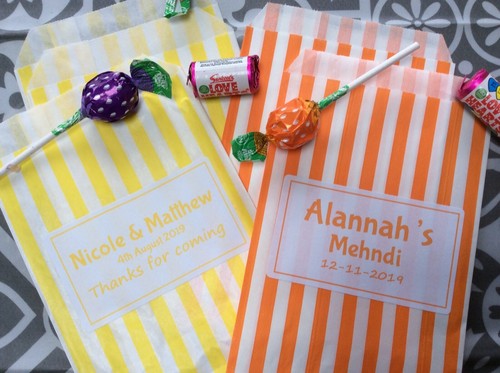 PERSONALISED SWEET BAGS Candy Cart Wedding Christening Birthday Mehndi - Picture 23 of 29