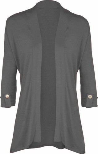 Ladies Short Sleeve Open Button Cardigan Stretchy Summer Jumpers Tops Plus size - Picture 4 of 17