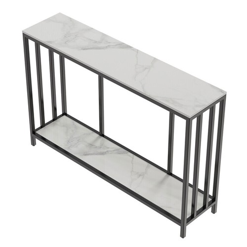 2 Tier Marble Console Table Waterproof Rust-proof Kitchen Dining Room Dec Stand - Picture 9 of 12