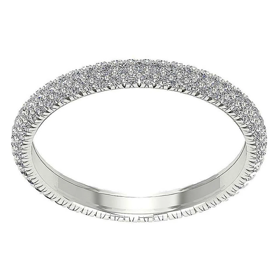 Natural Diamond Eternity Stackable Engagement Ring I1 G 1.25 Ct 14K White Gold - Image 4 of 4