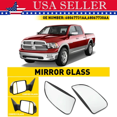 Mirror Glass Driver & Passenger Side Heated Truck Ram LH RH For Dodge 1500 2500