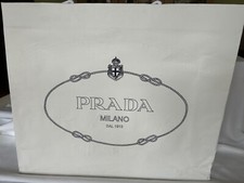 Prada Shopping Bag Grande Carta Bianca 22” X 18” X 6” Con Alcune Macchie