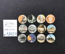 AAFES POGS, 4th Series/Printing,12 POGS, 10c COMPLETE set, #P1323, GOOD