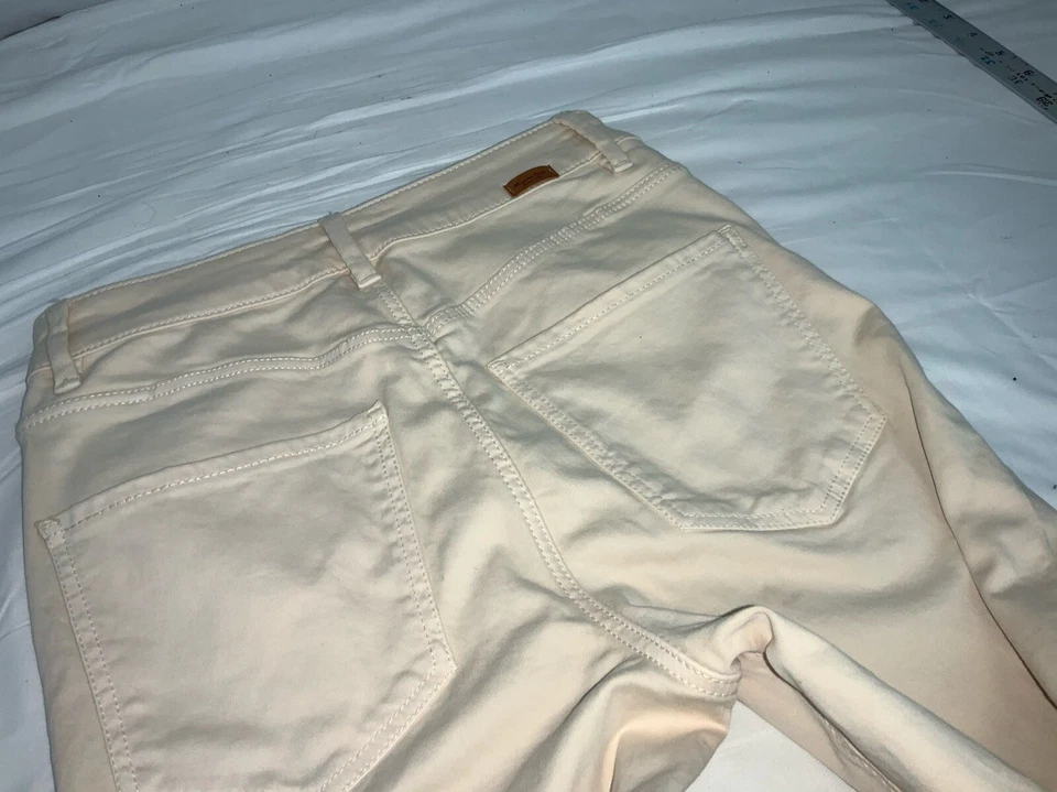 Pantalones capri Massimo Dutti talla 2 beige algodón ajustados Marruecos 24” Ins YGI K0-119 Foto 4 de 4