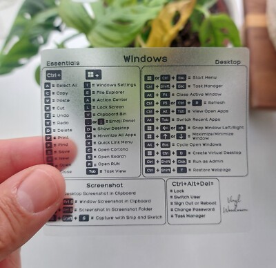 Windows OS (CLEAR VINYL) Keyboard Shortcut sticker for Dell Acer HP ...