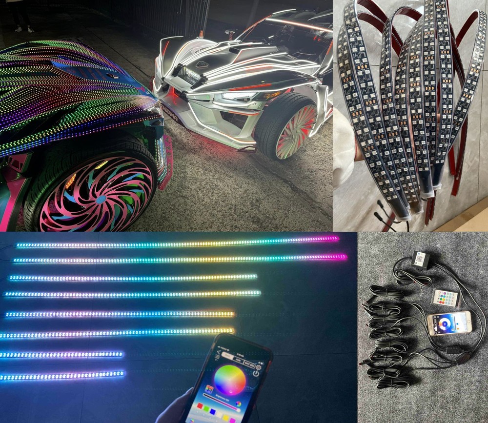 2PCS 3FT +2PCS 4FT +2PCS 5FT +2PCS 6.5FT Dream CHASING Lights Strips Bluetooth
