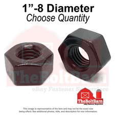1"-8 Grade 2H Structural Heavy Hex Nuts Plain Coarse Thread Pick Quantity 