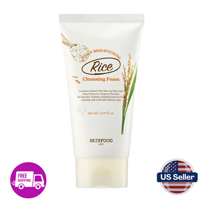 SKINFOOD Rice Daily Scrub Foam 5.07 oz. (150ml) - Hypoallergenic Micro Fine Rice